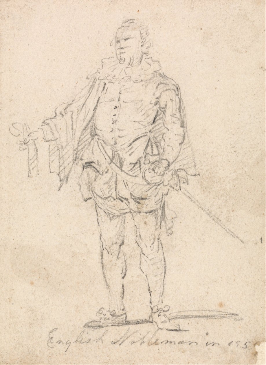 Figur Kostumeundersøgelse- Engelsk adelsmand af Thomas Girtin