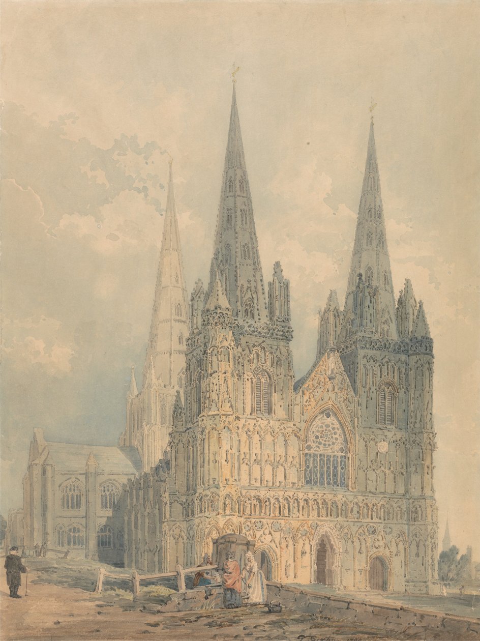 Lichfield Cathedral, Staffordshire af Thomas Girtin