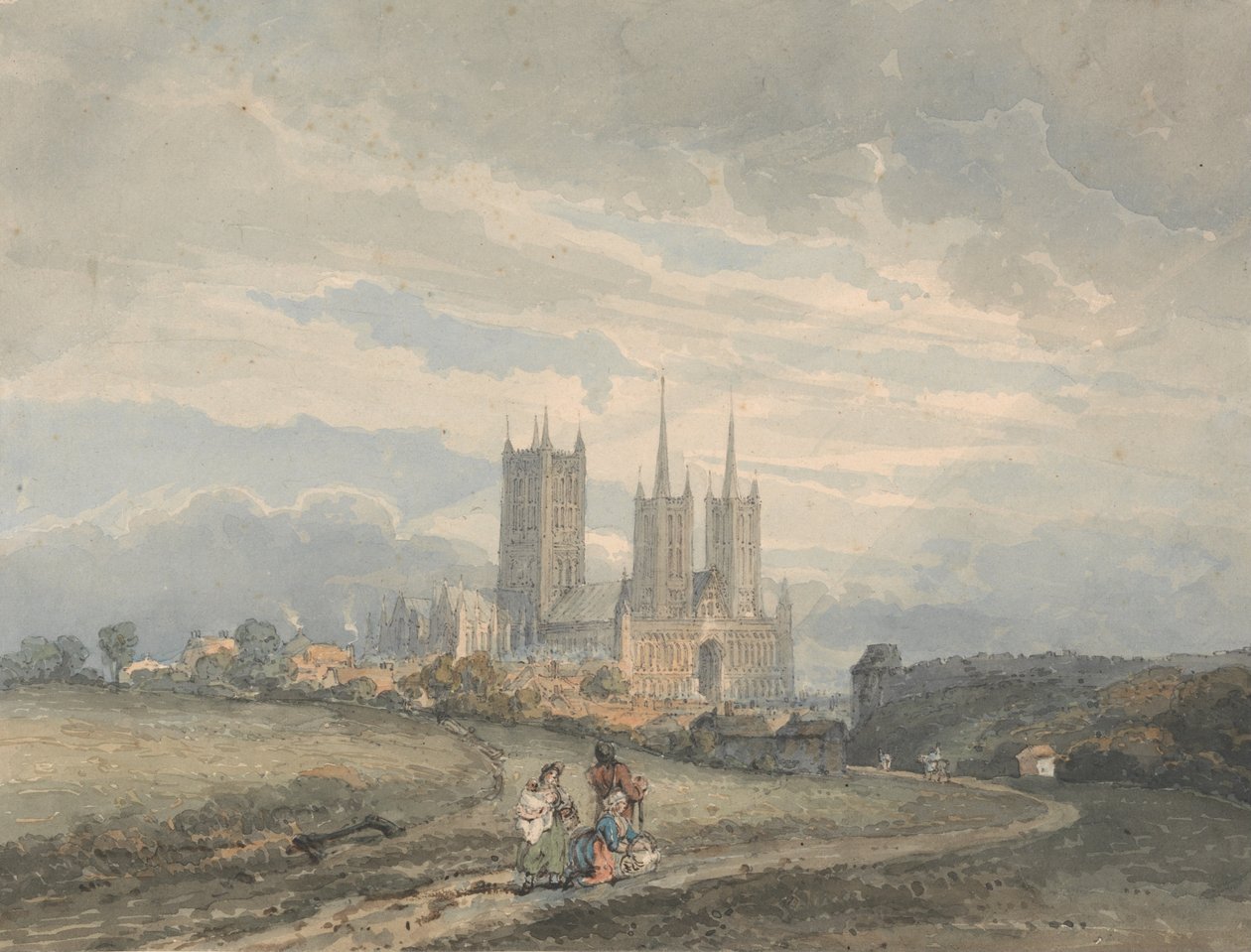 Lincoln Cathedral af Thomas Girtin