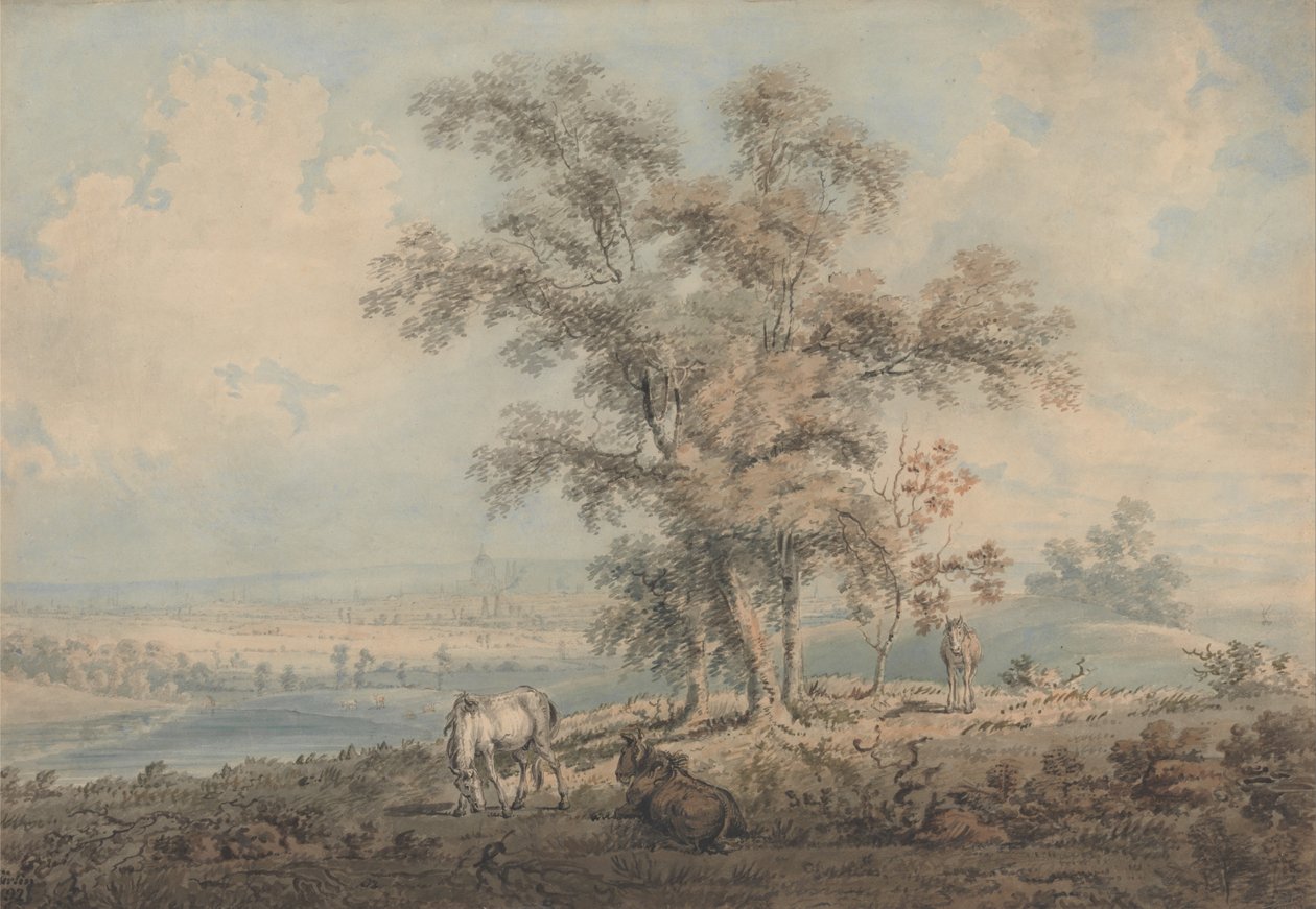 London fra Highgate Hill af Thomas Girtin