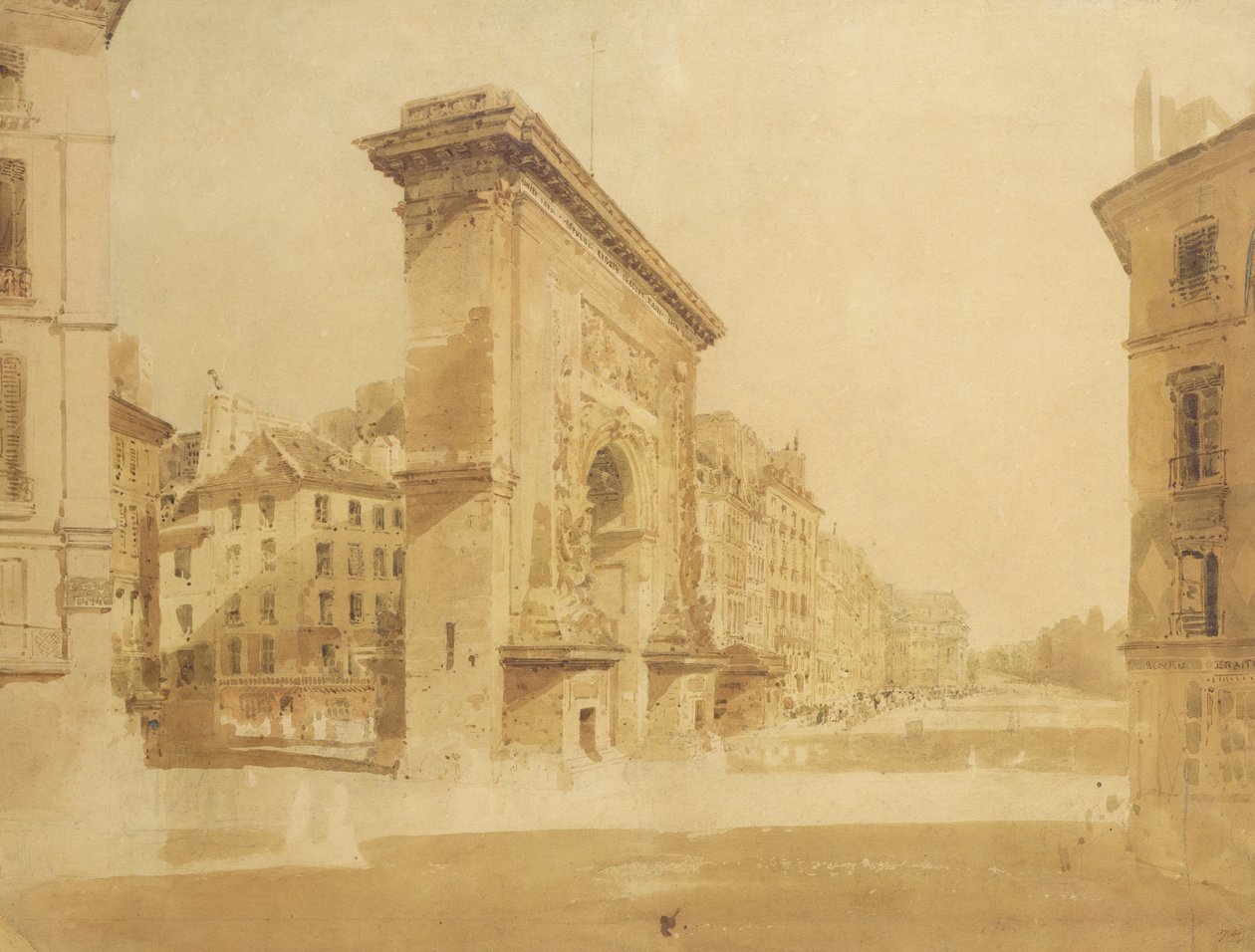 Porte St Denis, Paris af Thomas Girtin