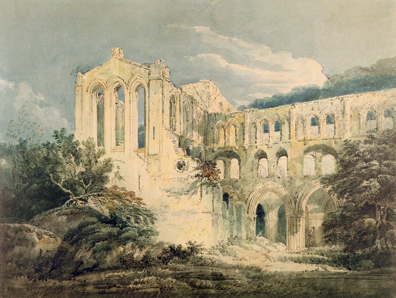 Rievaulx Abbey, Yorkshire, 1798 af Thomas Girtin