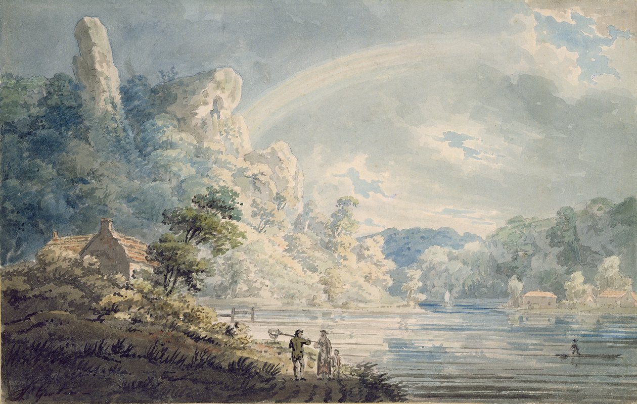 Scene nær New Weir, Monmouthshire af Thomas Girtin