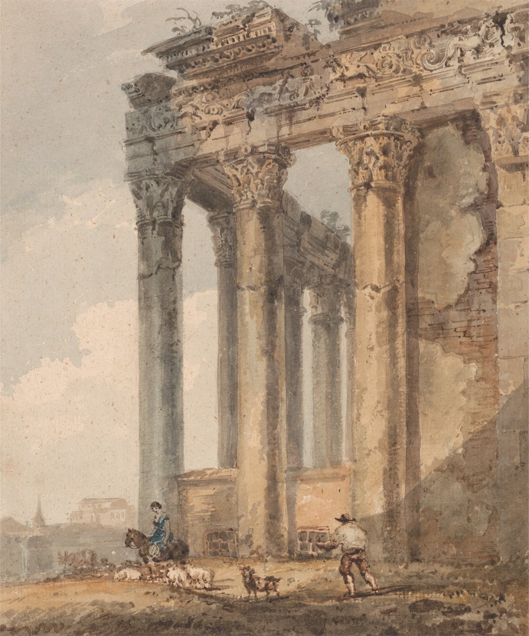 Antonio og Faustinas tempel af Thomas Girtin