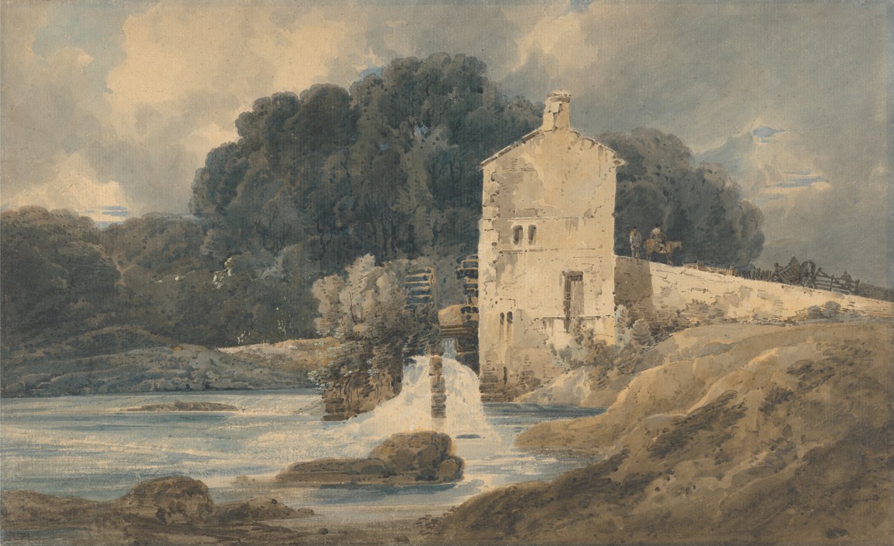 Abbey Mill, Knaresborough af Thomas Girtin