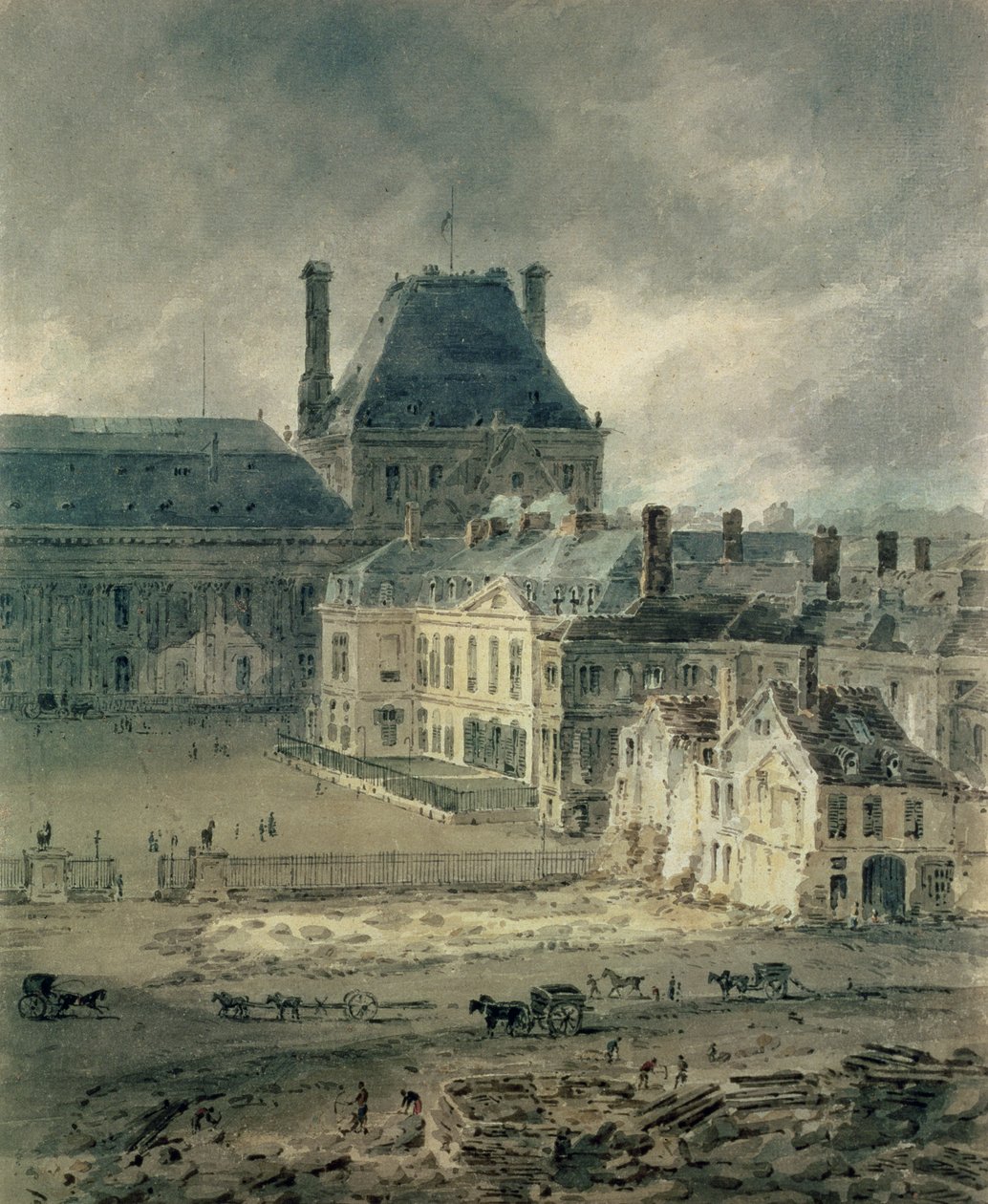 Louvre-paladset, 1801-2 af Thomas Girtin