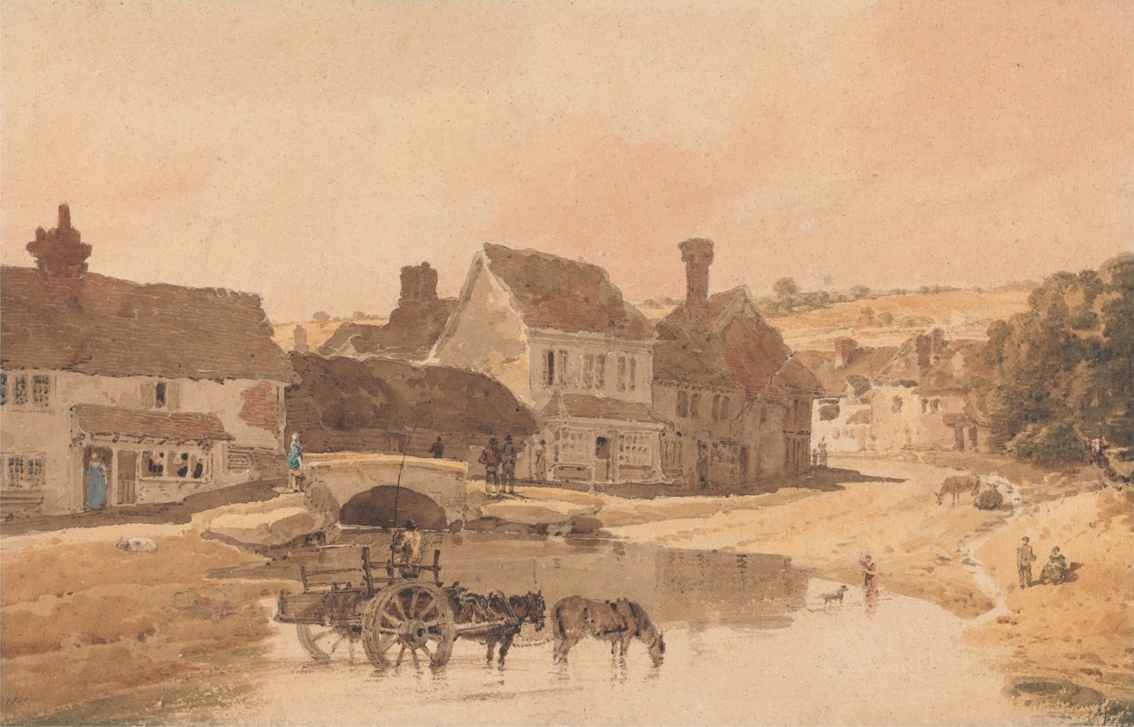 Landsbyen Kirkstall, Yorkshire af Thomas Girtin