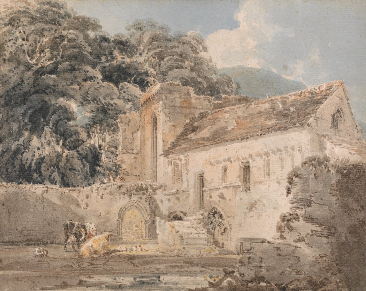 Valle Crucis Abbey, Denbighshire af Thomas Girtin