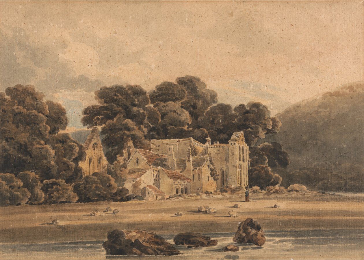 Valle Crucis Abbey, nær Llangollen af Thomas Girtin