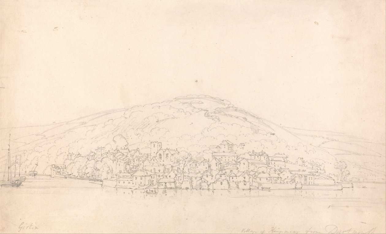 Udsigt over Kingswear, fra Dartmouth, Devon af Thomas Girtin
