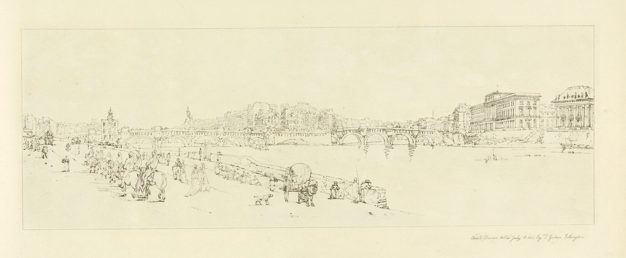 Udsigt over Pont Neuf, ca. 1802 af Thomas Girtin