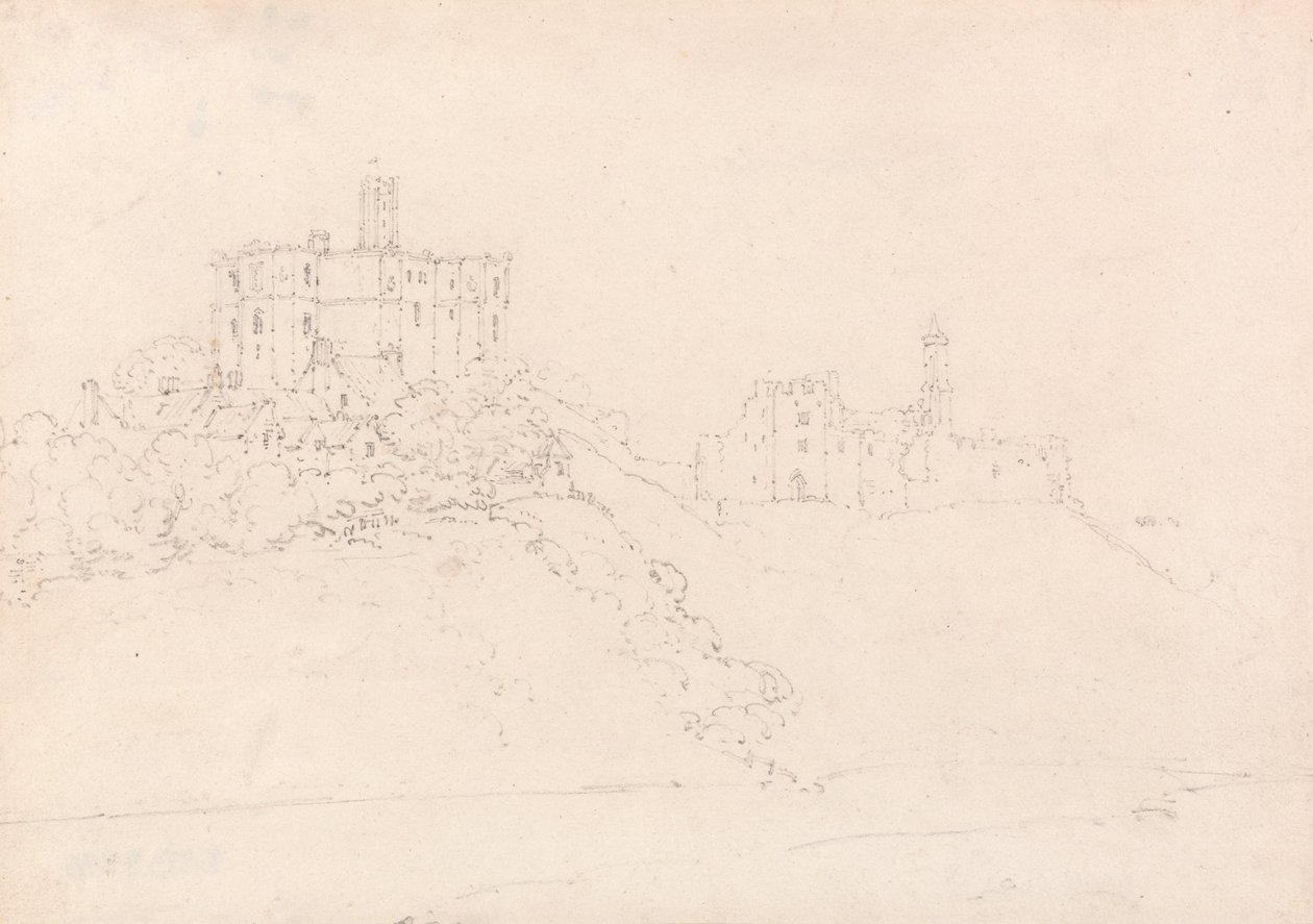Warkworth Castle, Northumberland af Thomas Girtin