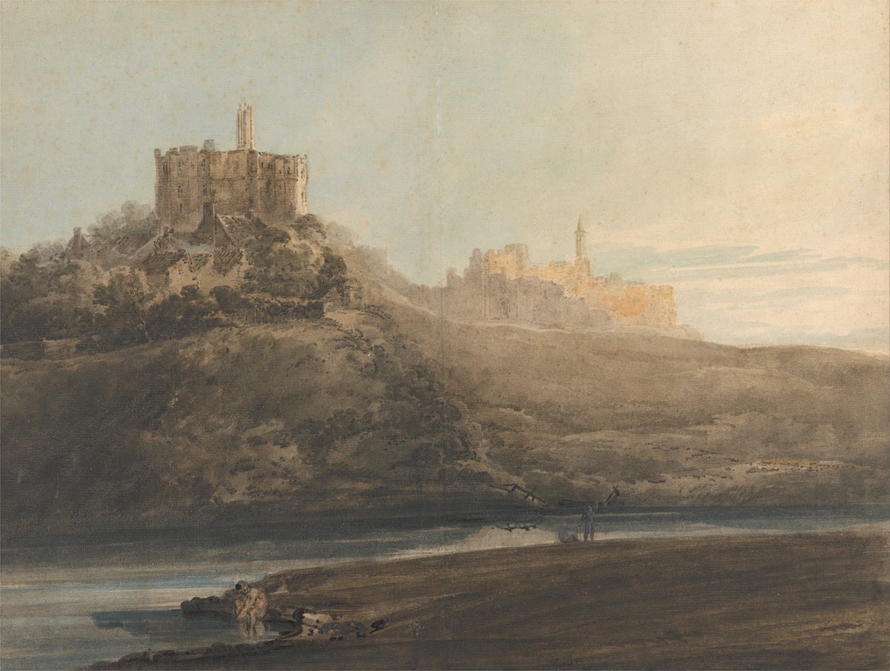 Warkworth Castle, Northumberland af Thomas Girtin