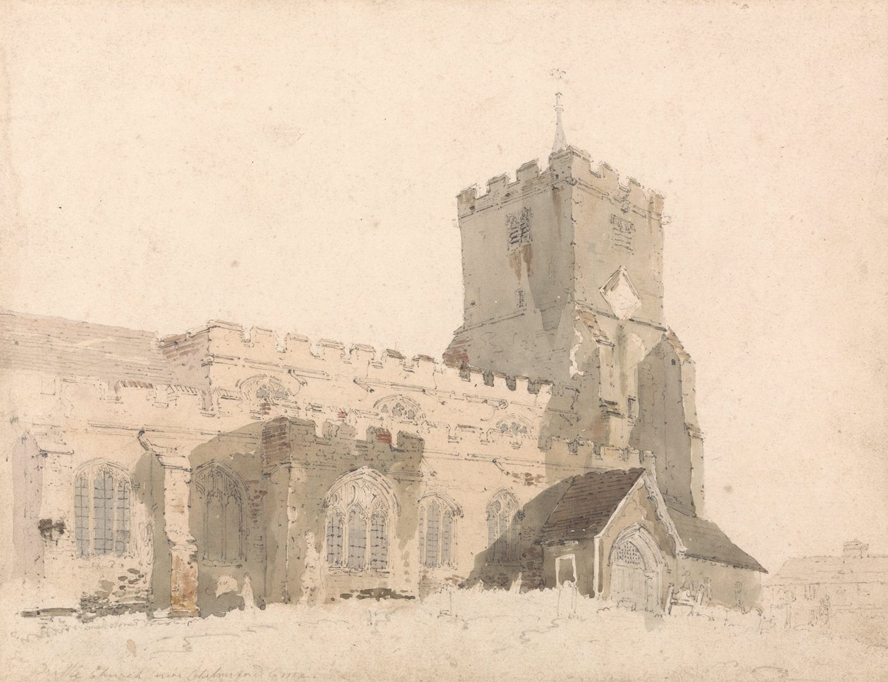 Writtle Church, Essex af Thomas Girtin