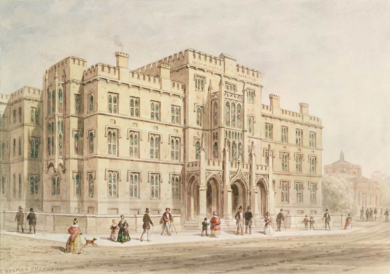 Westminster Hospital (wc på papir) af Thomas Hosmer Shepherd