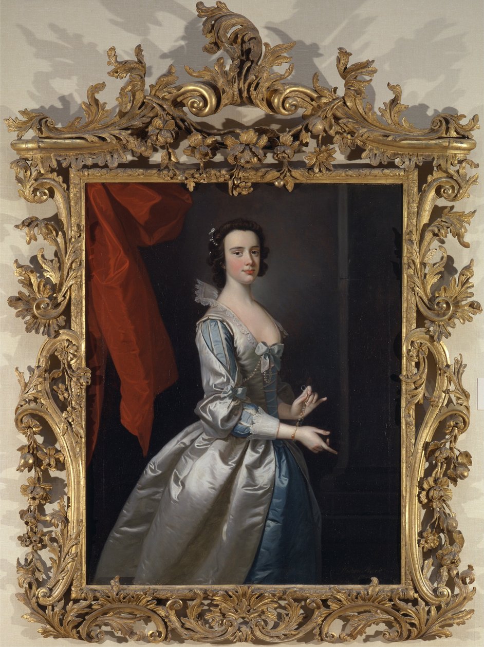 Portræt af en kvinde, sandsynligvis Elizabeth Aislabie, af Studley Royal, Yorkshire af Thomas Hudson