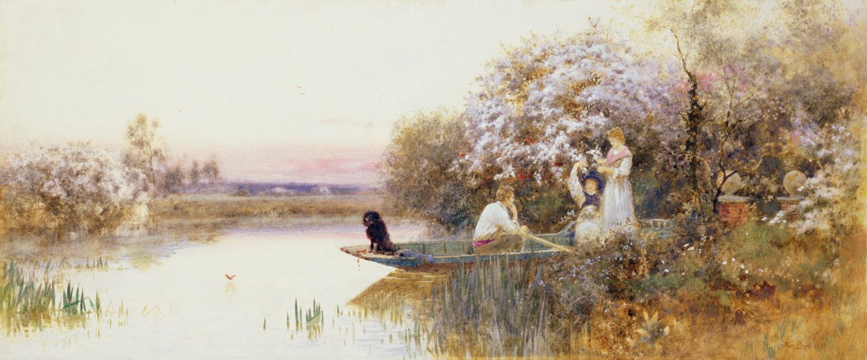Plukning af blomster. 1895 af Thomas James Lloyd
