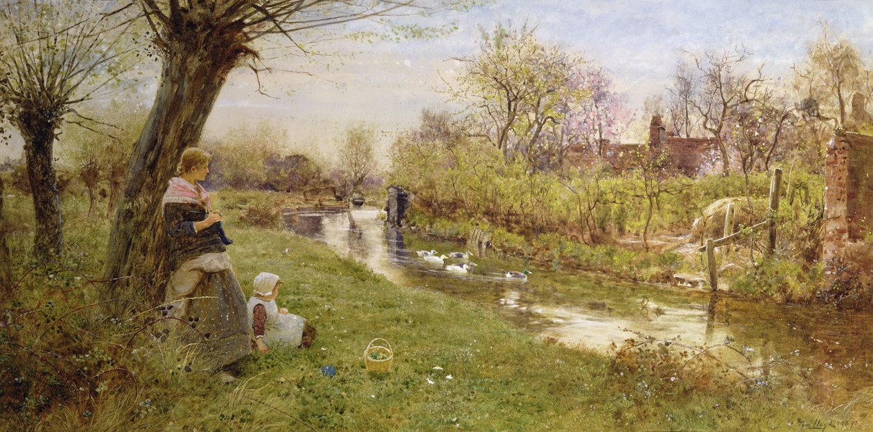 Watching the Ducks, 1890 af Thomas James Lloyd