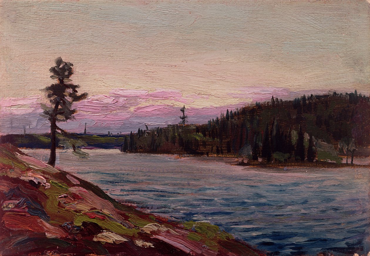 En nordcanadisk sø (bræt) af Tom Thomson