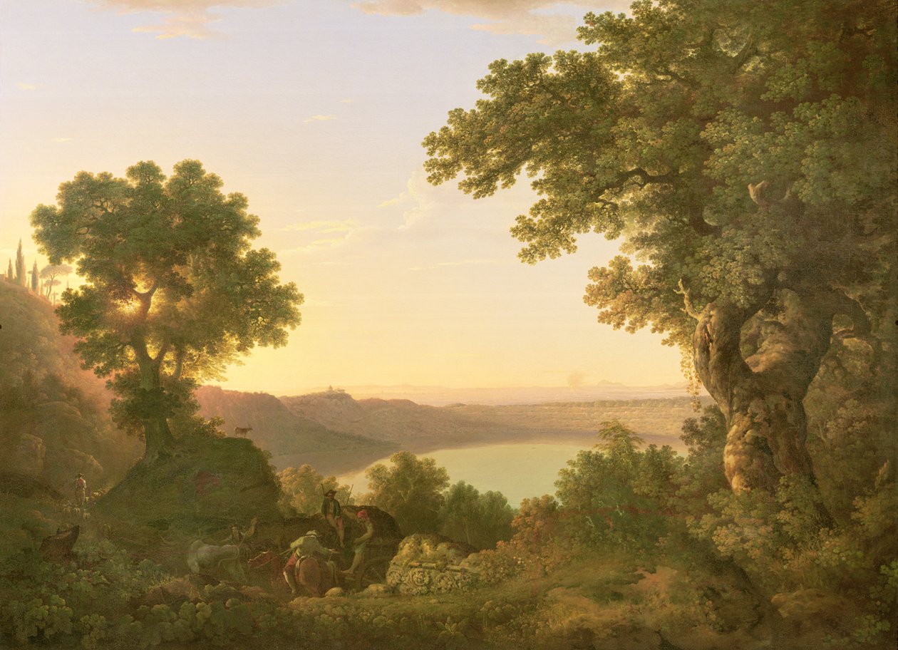 Albano-søen, Italien, 1777 af Thomas Jones