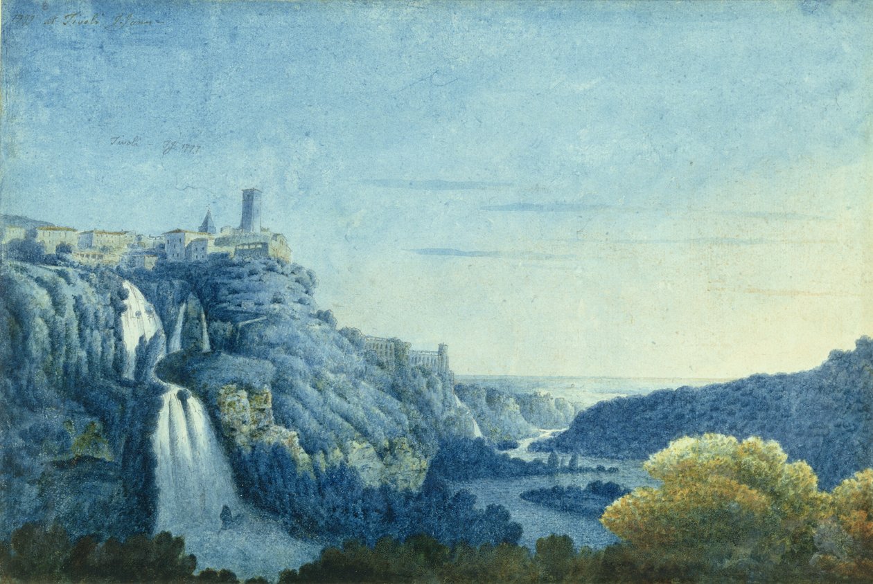 Tivoli, 1777 (wc over grafit på papir) af Thomas Jones