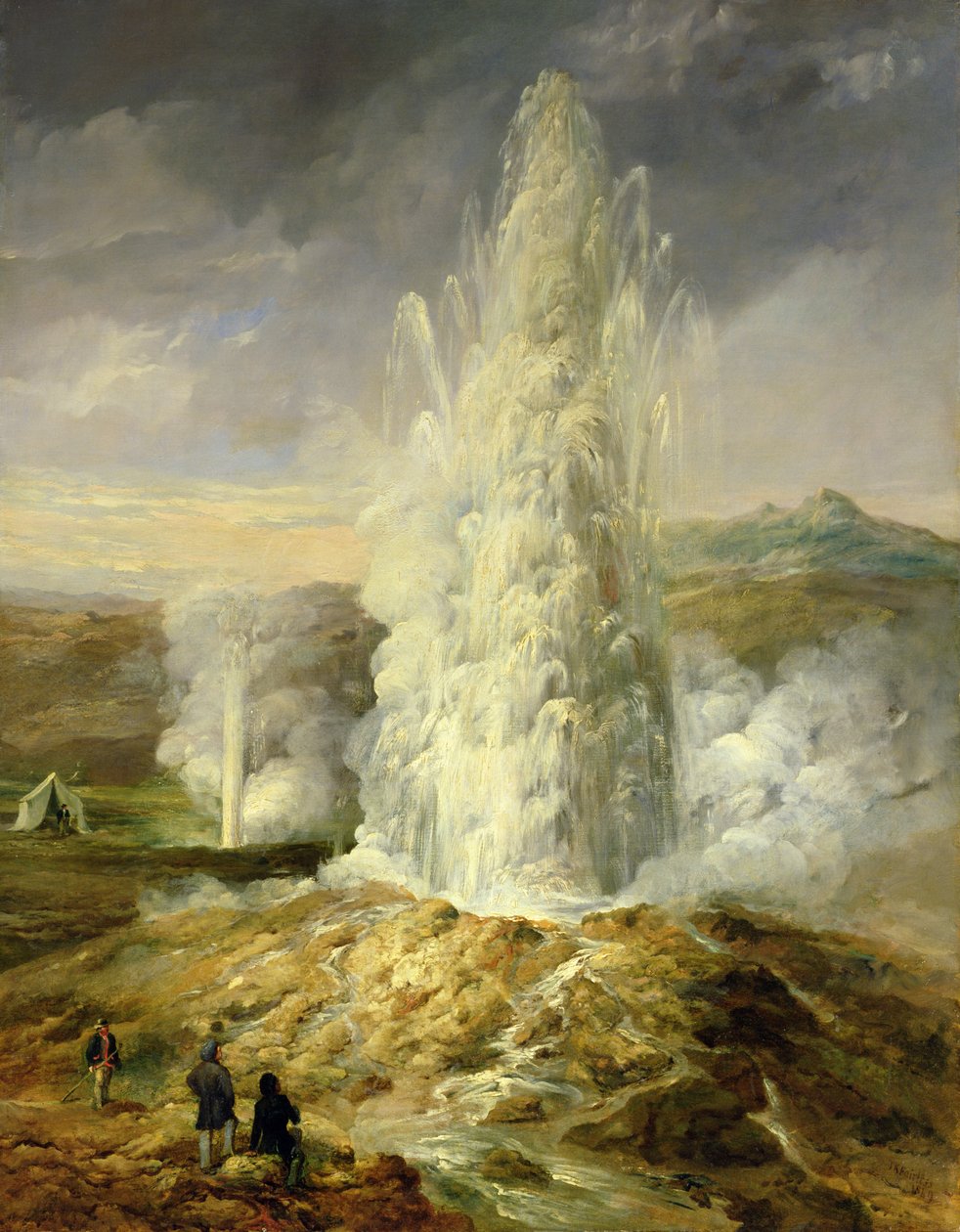 Den store Geysir, Sydisland, 1849 af Thomas Kerr Fairless