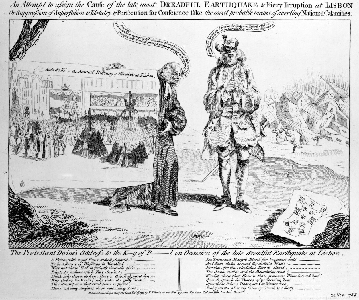 Et forsøg på at angive årsagen til det sene mest forfærdelige jordskælv i Lissabon, 1755 af Thomas Kitchin