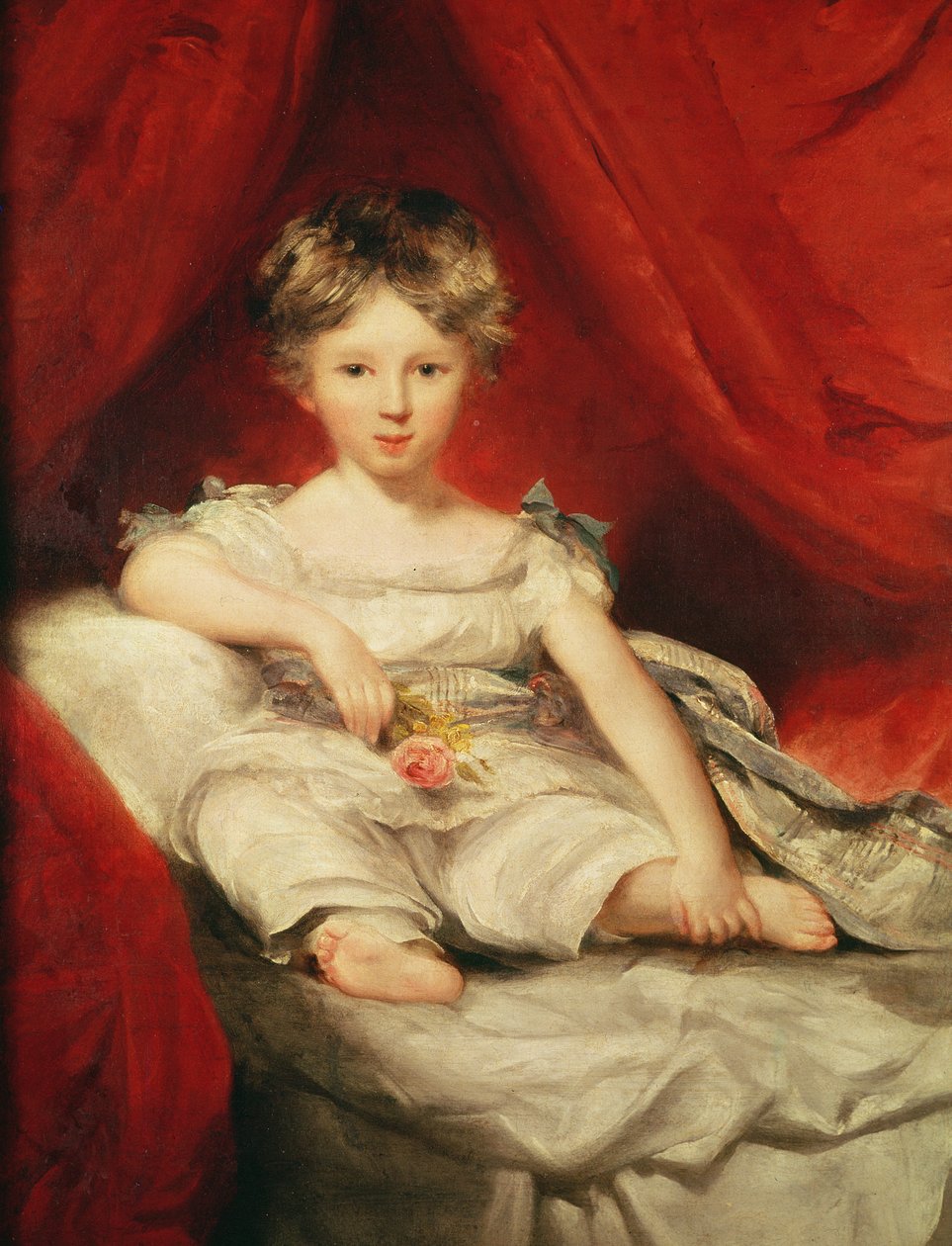 Lille pige med en rose, 1794 af Thomas Lawrence