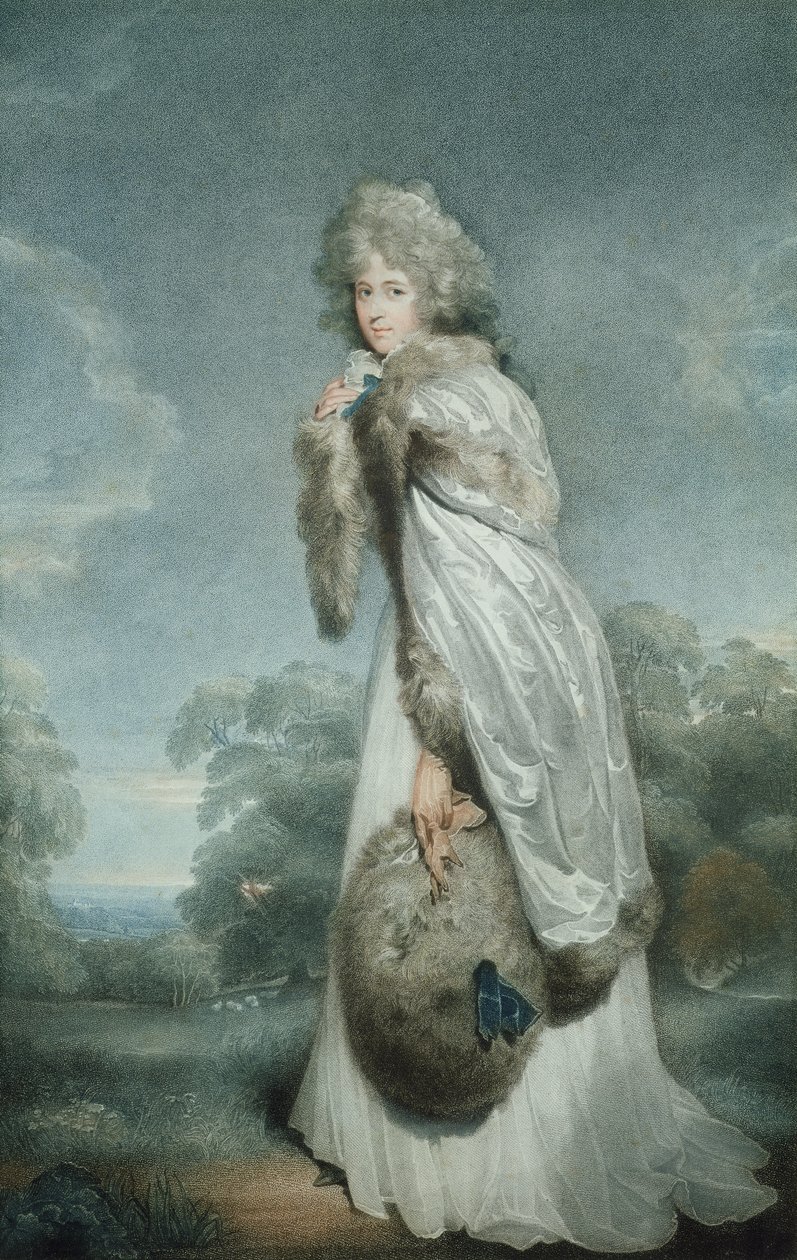 Miss Farren, indgraveret af Francesco Bartolozzi (1727-1815), pub. af Bull und Jeffreys, 1792 (stipstik) af Thomas Lawrence