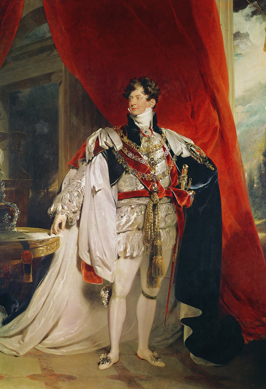 Prinsregenten, senere George IV (1762-1830) i sine strømpebåndsklæder, 1816 (se 151574 og 61203 for detaljer) af Thomas Lawrence