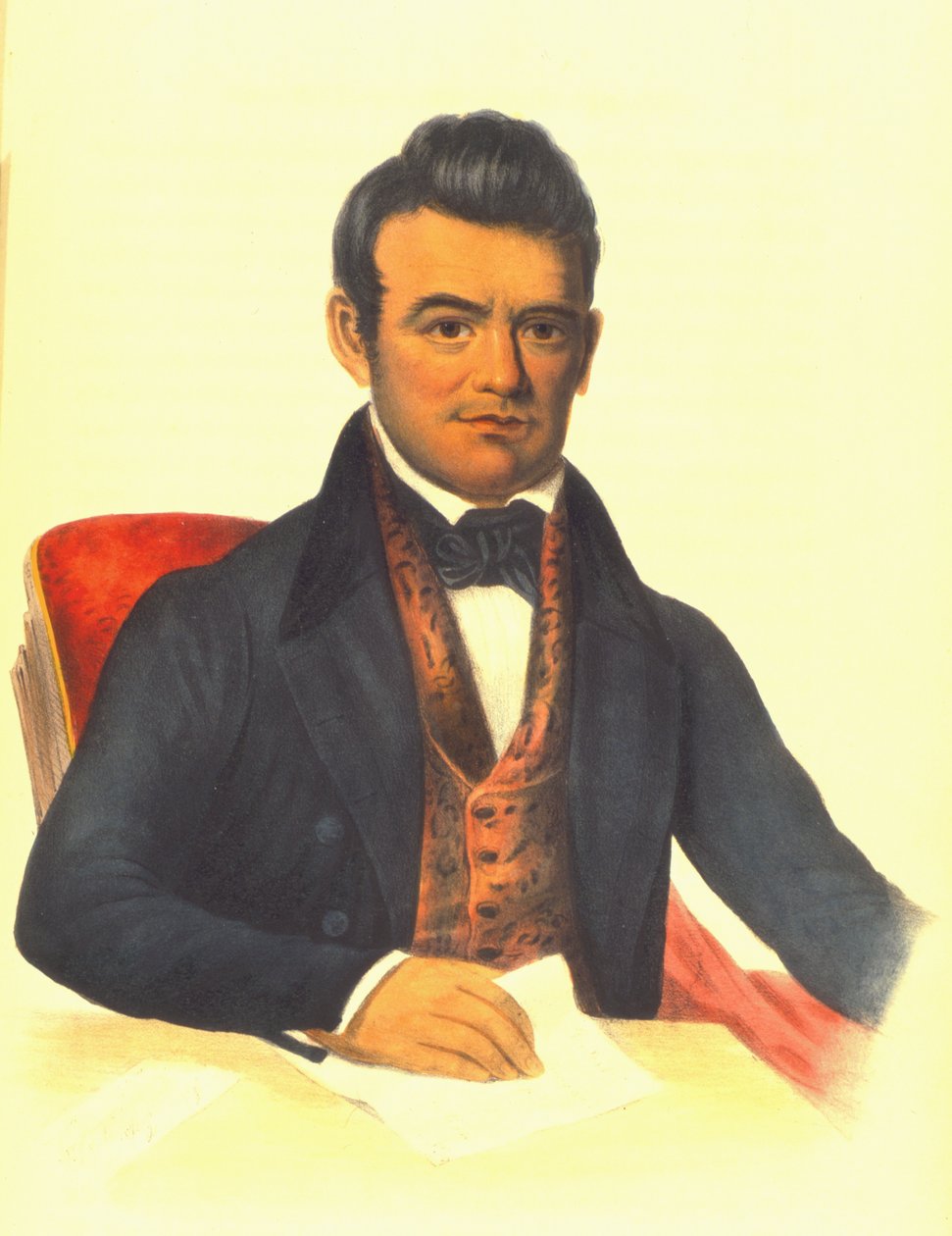 John Ross, en Cherokee-høvding, 1854 1848 (håndfarvet litho) af Thomas Loraine McKenney