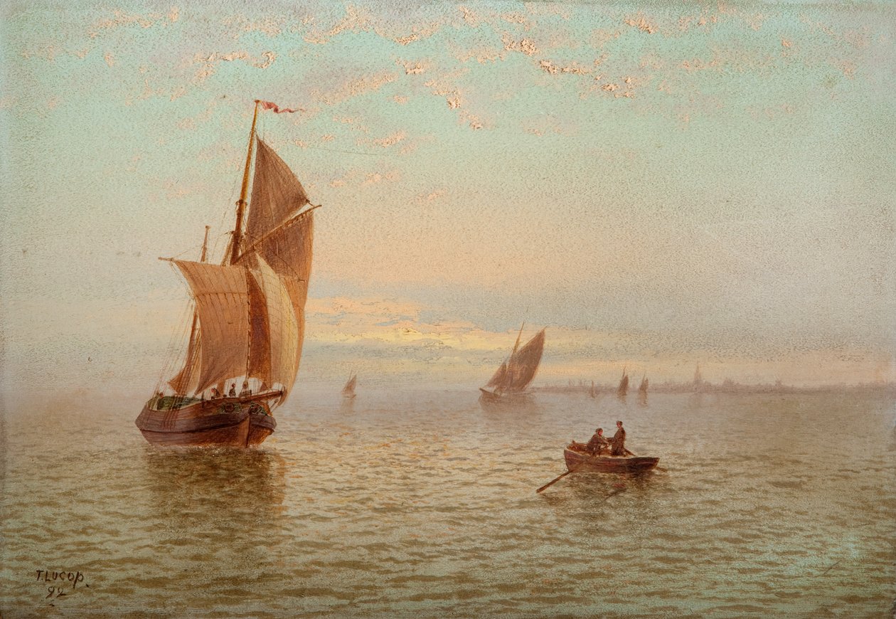 Aften, kystscene, 1892 af Thomas Lucop