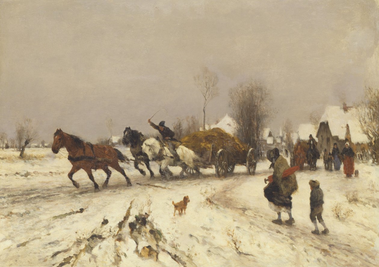 En landsby om vinteren, 1876 af Thomas Ludwig Herbst