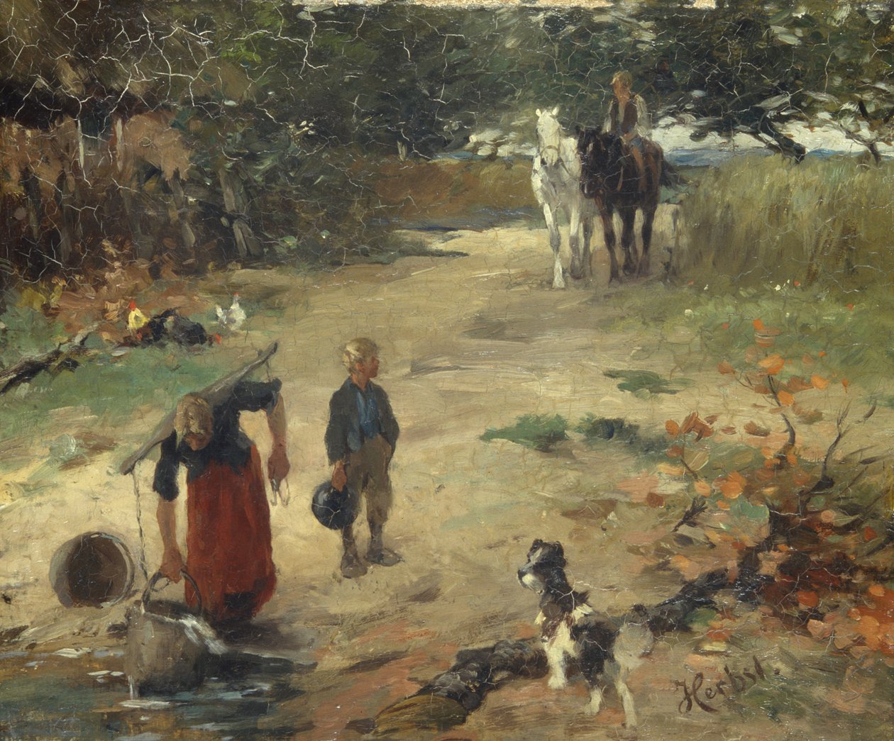 Ved Landsbydammen, c.1888 af Thomas Ludwig Herbst