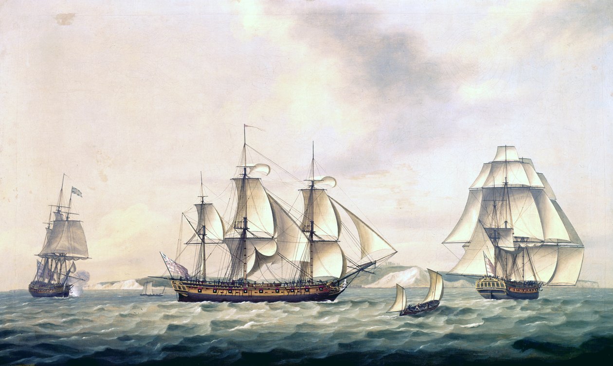East India Companys Packet Swallow, 1788 af Thomas Luny