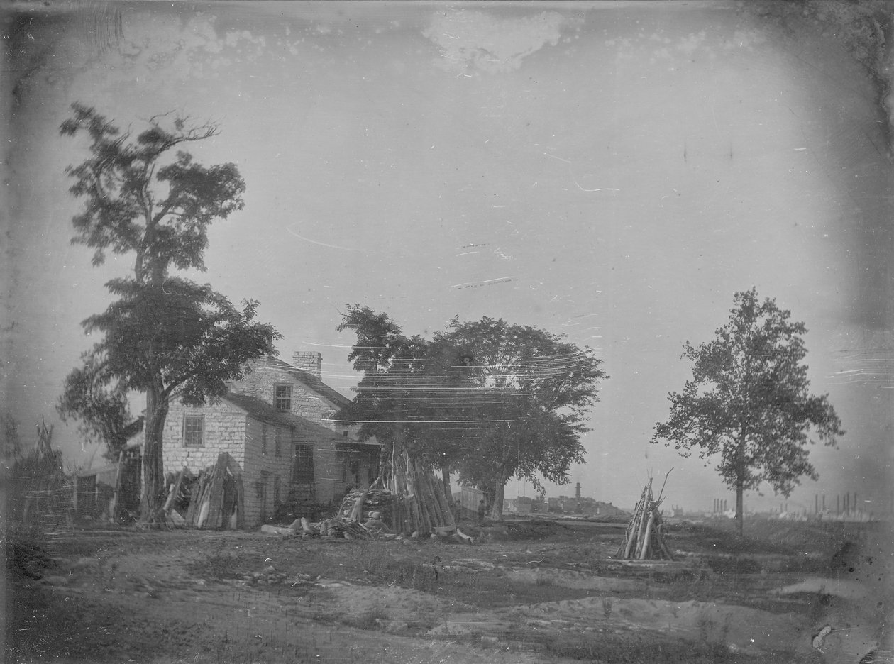 Dommer Silas Bent Residence, udsigt fra syd med St. Louis i afstand af Thomas M. Easterly