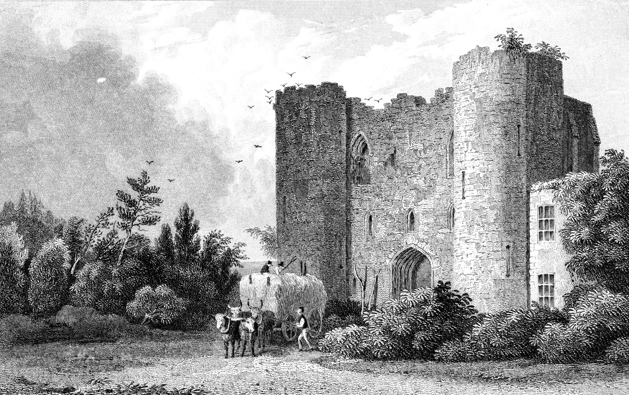 Tunbridge Castle, Kent, graveret af S. Lacey, 1831 af Thomas Mann Baynes