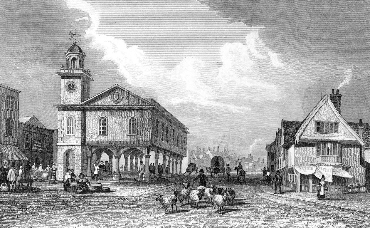 Udsigt over Faversham, Kent, 1832 af Thomas Mann Baynes