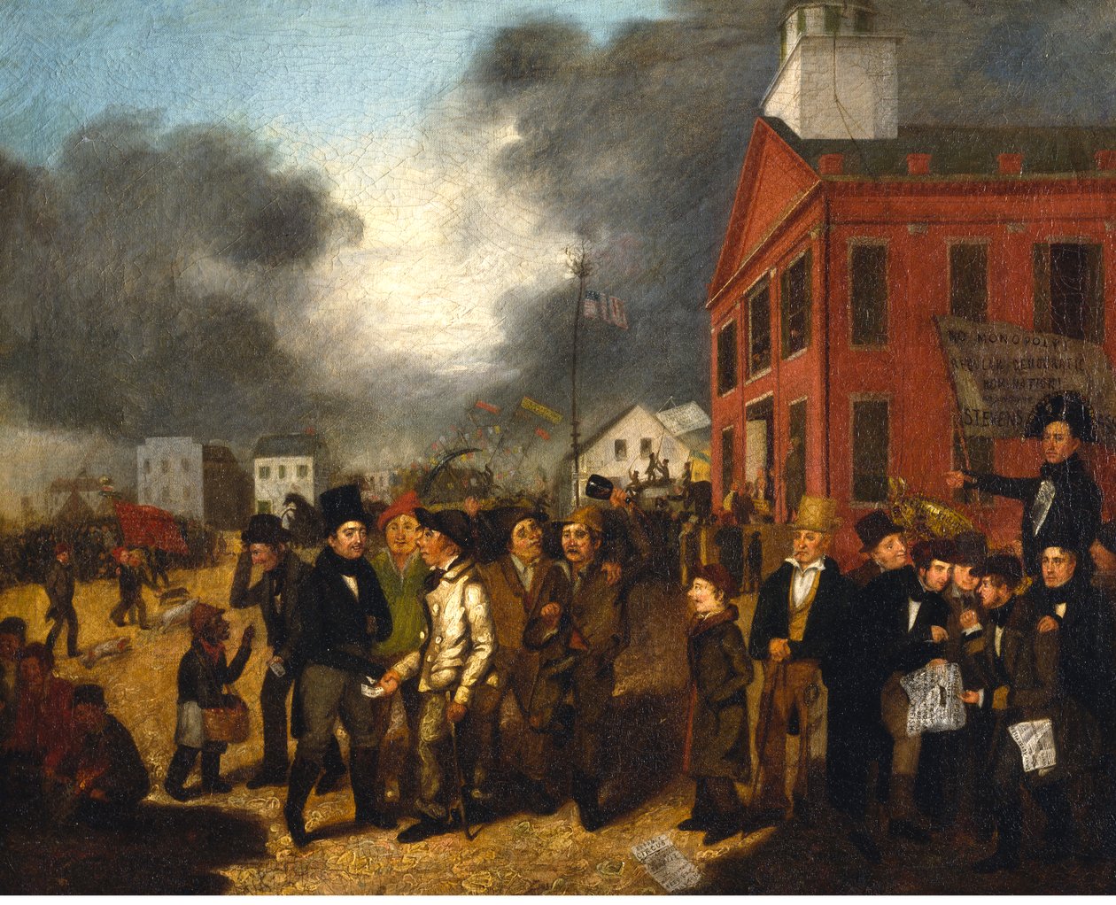 Første statsvalg i Detroit, Michigan, ca. 1837 af Thomas Mickell Burnham
