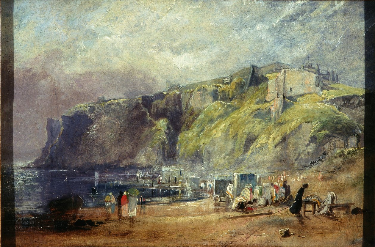Tynemouth Castle fra Percy Bay af Thomas Miles II Richardson