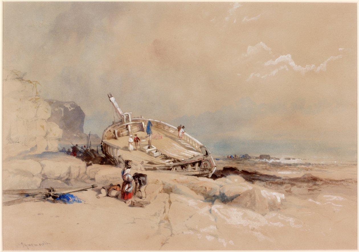 Hos Tynemouth (kropsfarve, blyant og wc på papir) af Thomas Miles Richardson