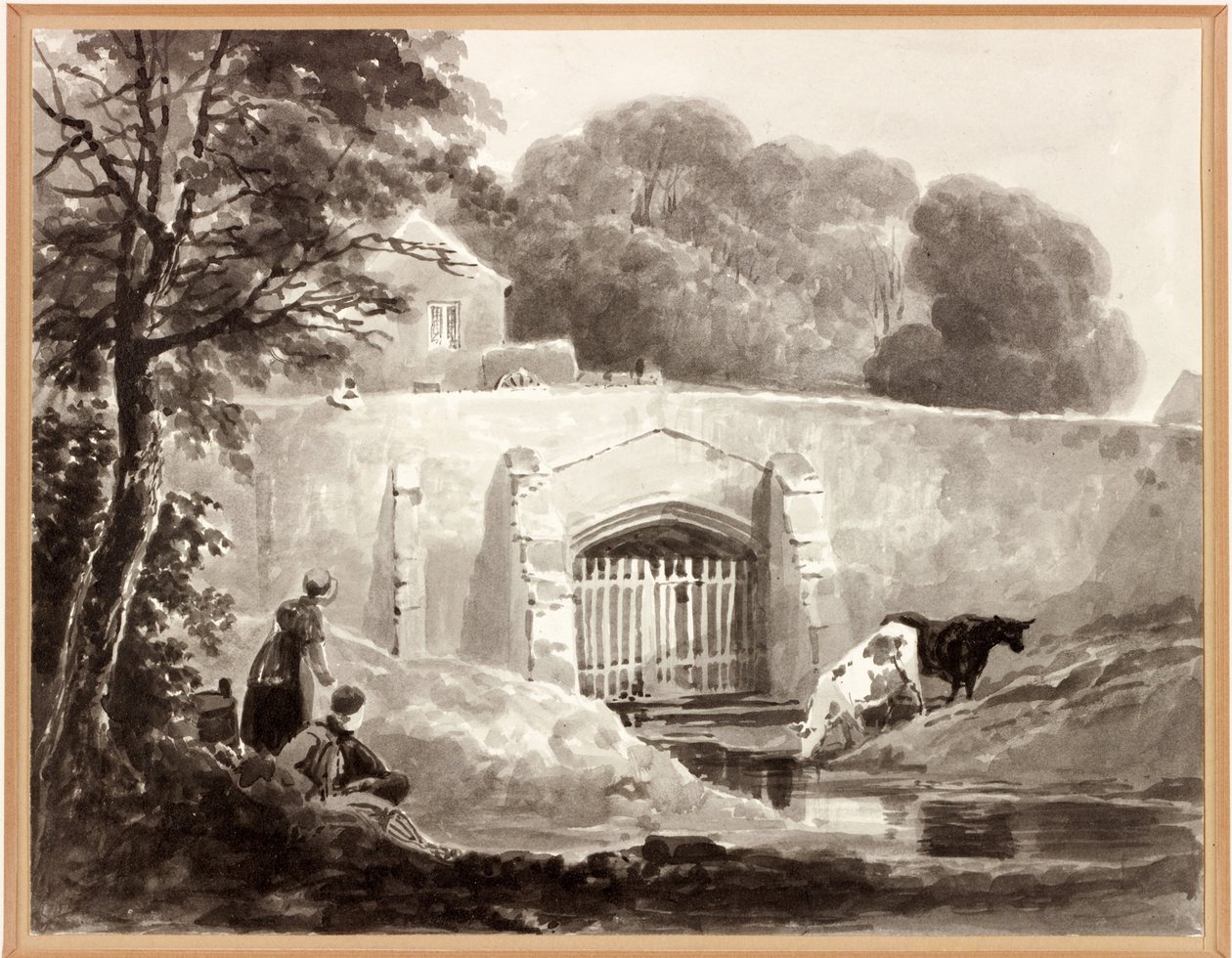 Barras Bridge (akvarel (vask) på papir (på kort)) af Thomas Miles Richardson