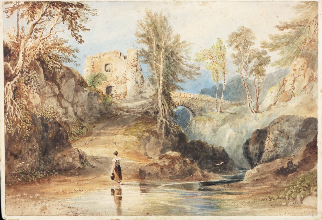 Saltwell Dene, Saltwell Park (akvarel på papir) af Thomas Miles Richardson