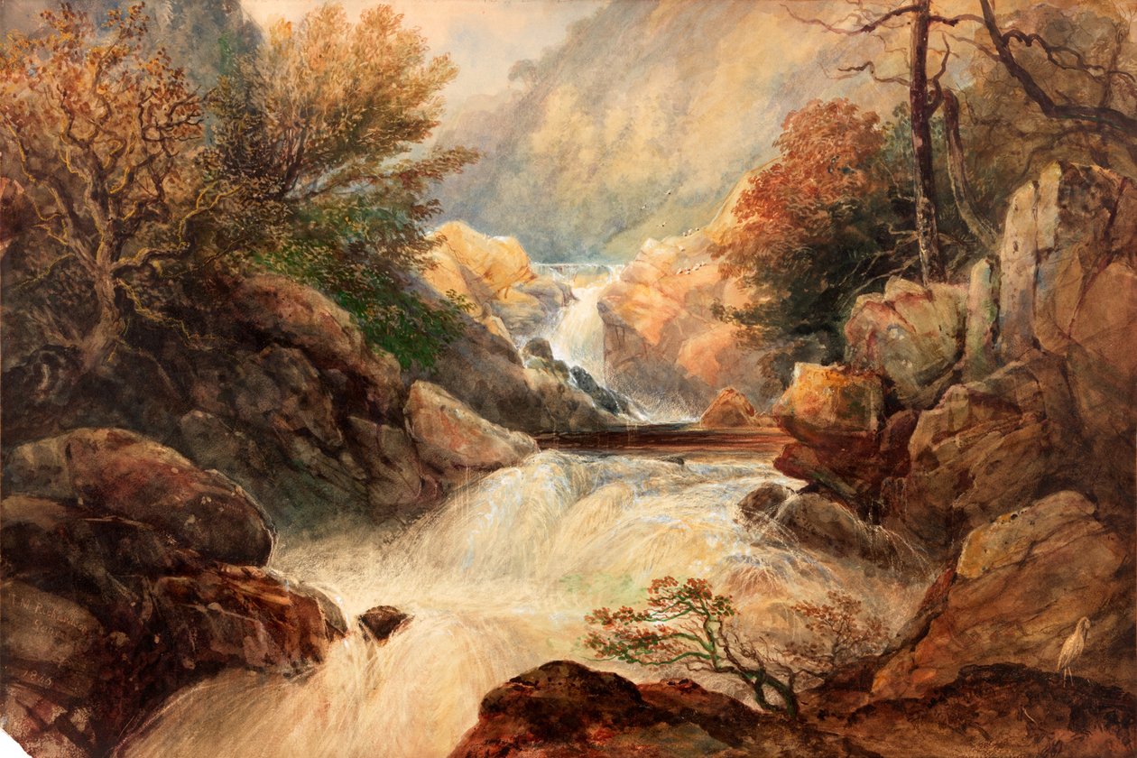 The Falls of Lochy (kropsfarve) af Thomas Miles Richardson