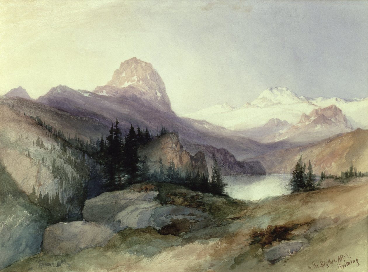 I Bighorn Mountains, 1889 af Thomas Moran