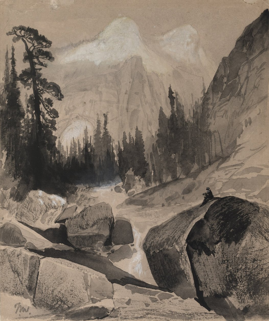 The North Dome, Yosemite, Californien af Thomas Moran