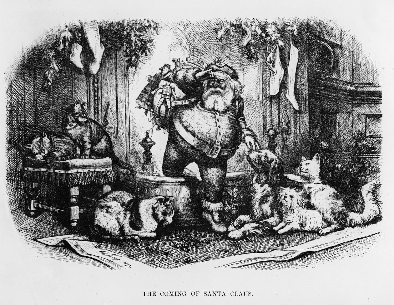 Julemandens komme, 1872 af Thomas Nast