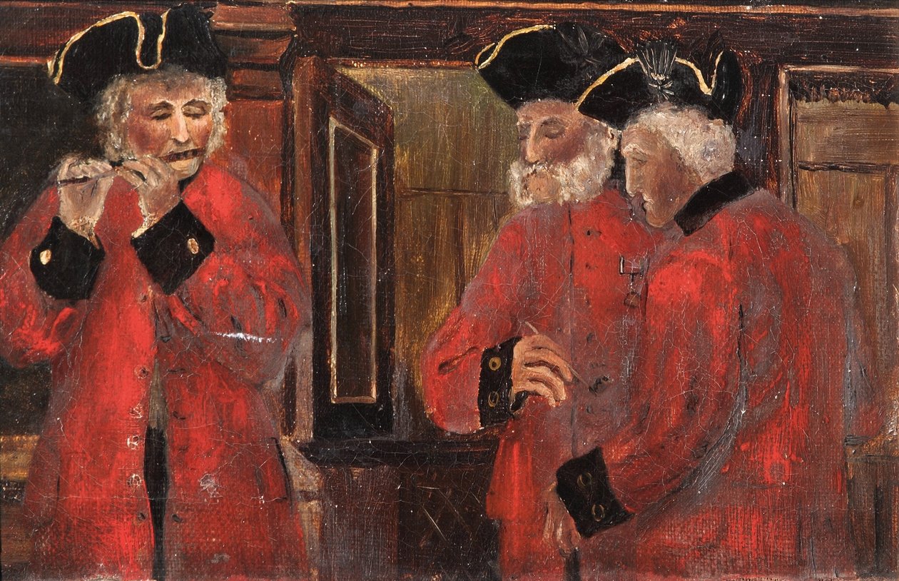 Tre Chelsea-pensionister i afdelingen, 1885 af Thomas Parkins