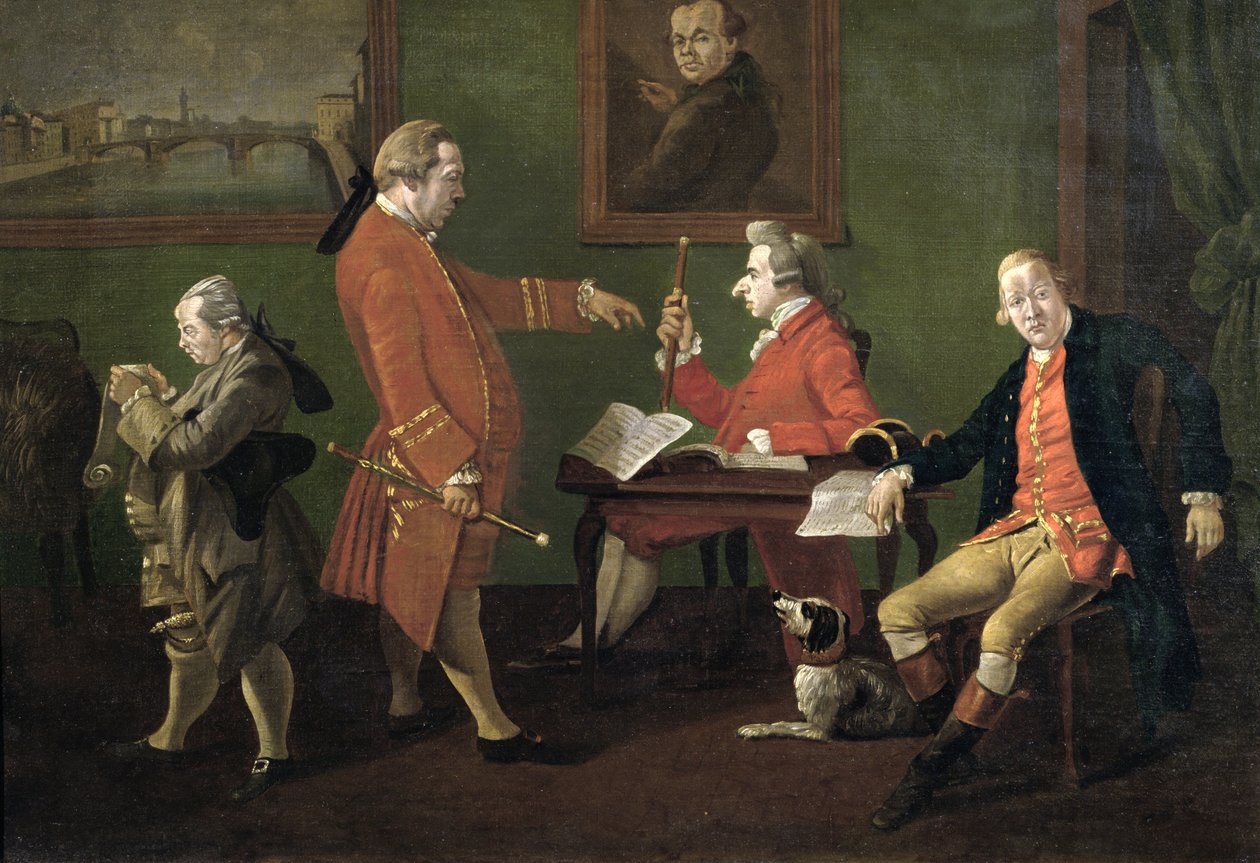 Lord William Cavendish (senere 5. hertug af Devonshire), William FitzHerbert og hr. Short (tutoren), ca. 1780 af Thomas Patch