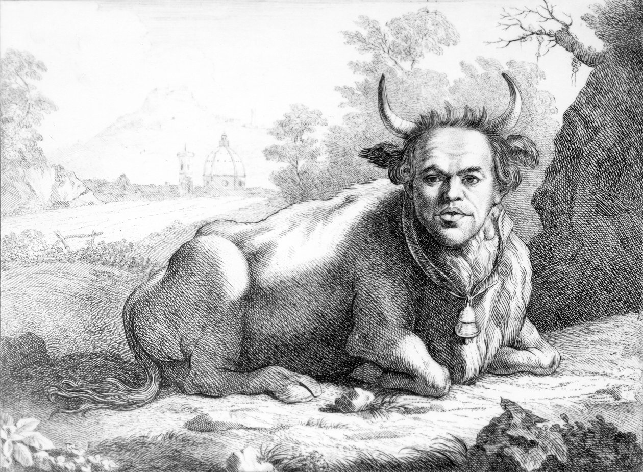 Selvportrætkarikatur fra 25 karikaturer, 1768-9 af Thomas Patch